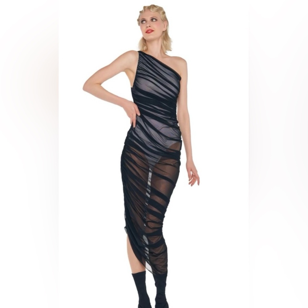 Norma Kamali DIANA GOWN -Black/Snow White